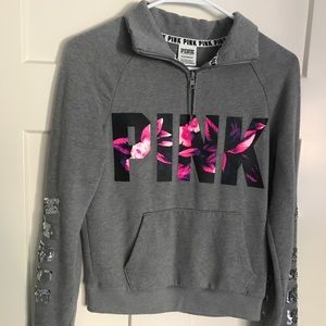 Pink quarter zip